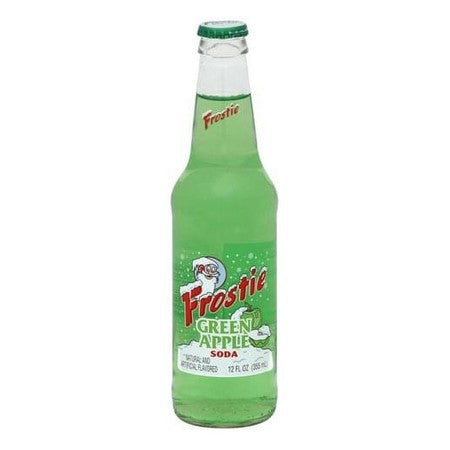 Frostie Green Apple Soda Glass Bottle